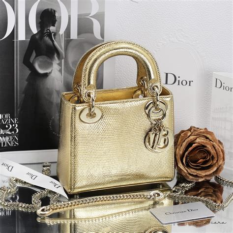 dior mini gold bag|dior gold handbag.